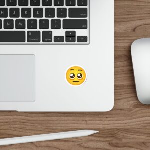 Exhausted Emoji  Water-Resistant Vinyl Sticker